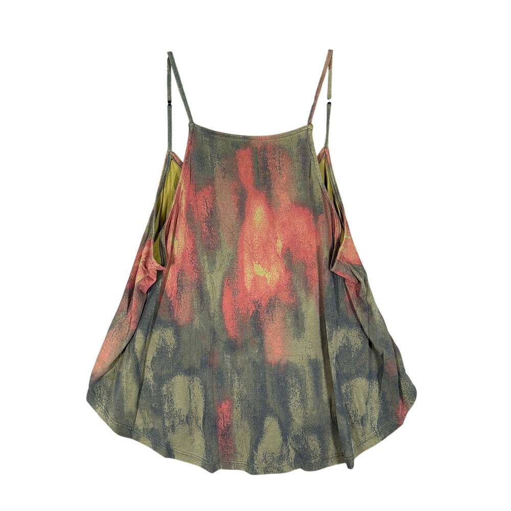 Anthropologie Silence + Noise Womens Tank Tie Dye Geometric Flowy VNeck Medium